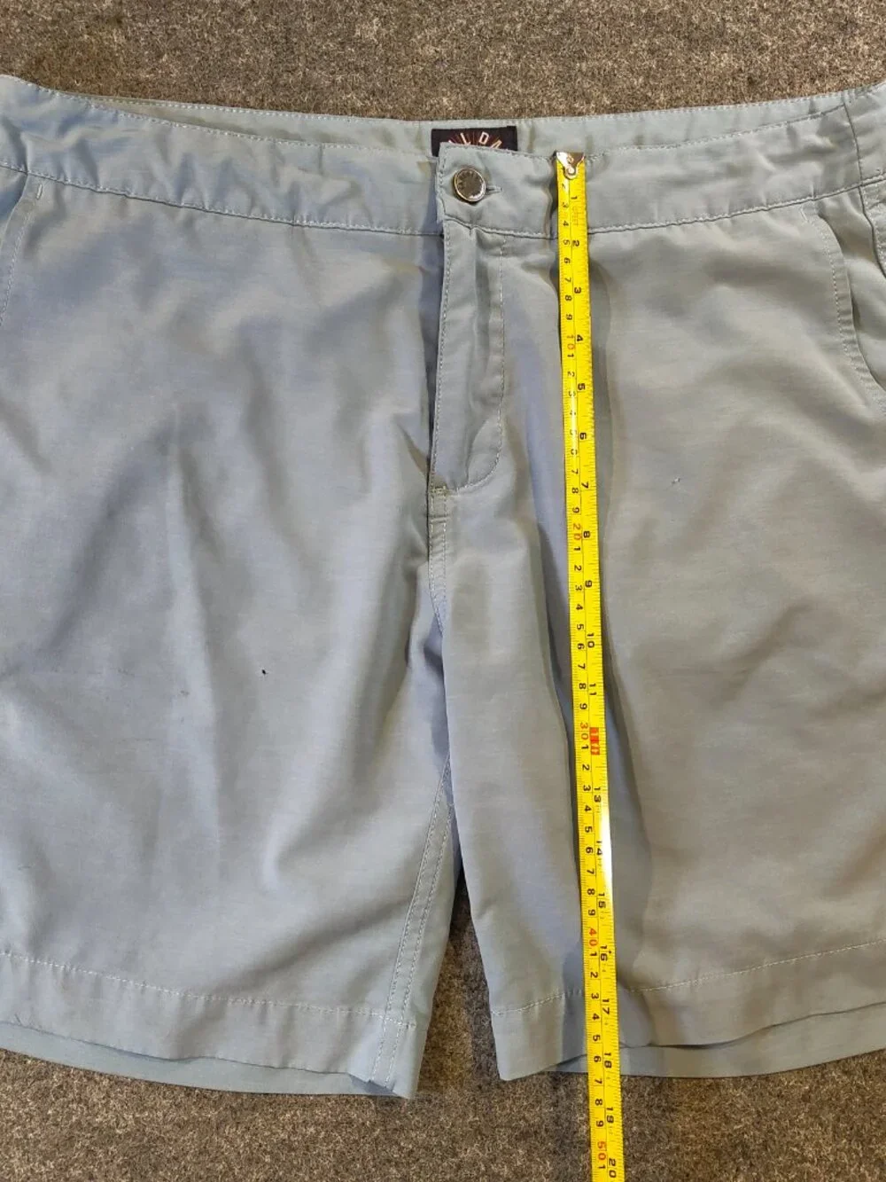 Faherty All Day Shorts Light Blue Hybrid Quick‑Dry (Flaws Shown)